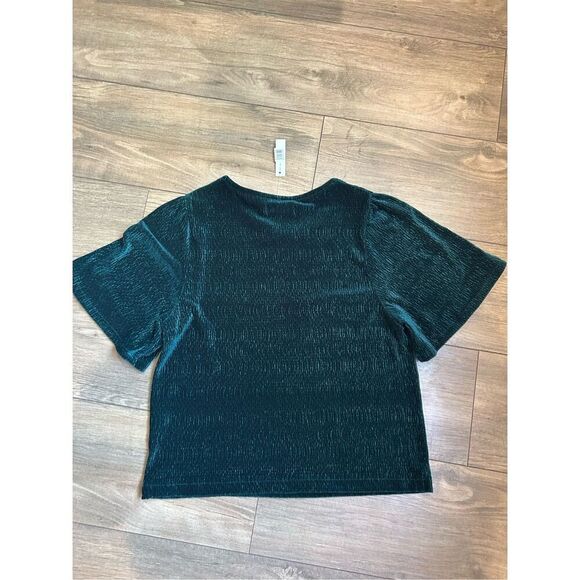 NWT MADEWELL TEXTURE & THREAD Crinkle Velvet Flutter Sleeve Top - Picture 5 of 5